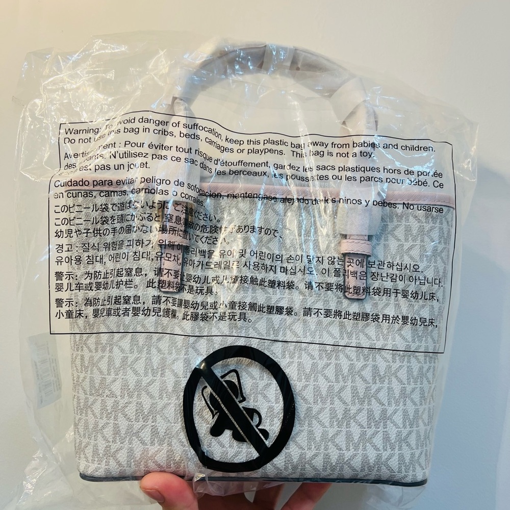 NEW - Michael Kors Gray and Pink Tote Bag - Picture 3 of 3